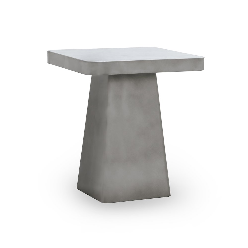 Far Marble/Metal 20" Square End Table White/Slate Gray. Picture 2
