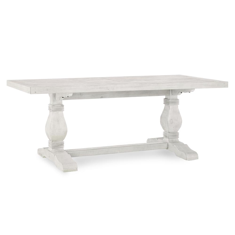 Caleb 78" Dining Table Distressed Ivory. Picture 1