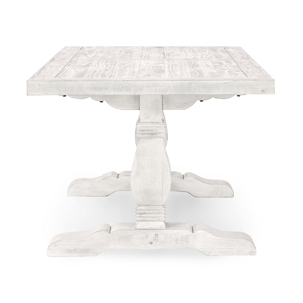 Caleb 78" Dining Table Distressed Ivory. Picture 3