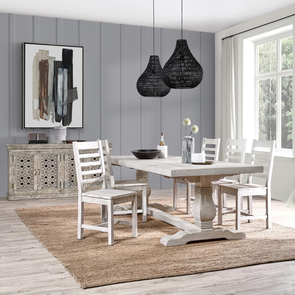 Quincy 94" Dining Table Nordic Ivory. Picture 6