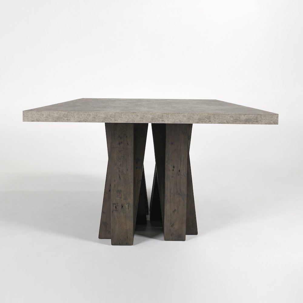 Simone 94" Reclaimed Pine Wood Dining Table in Antique Gray. Picture 3