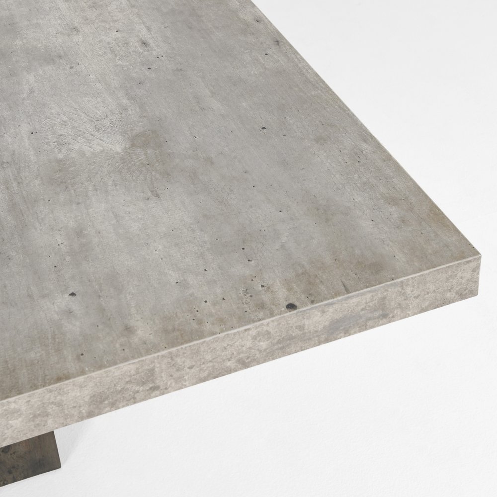 Simone 94" Reclaimed Pine Wood Dining Table in Antique Gray. Picture 4