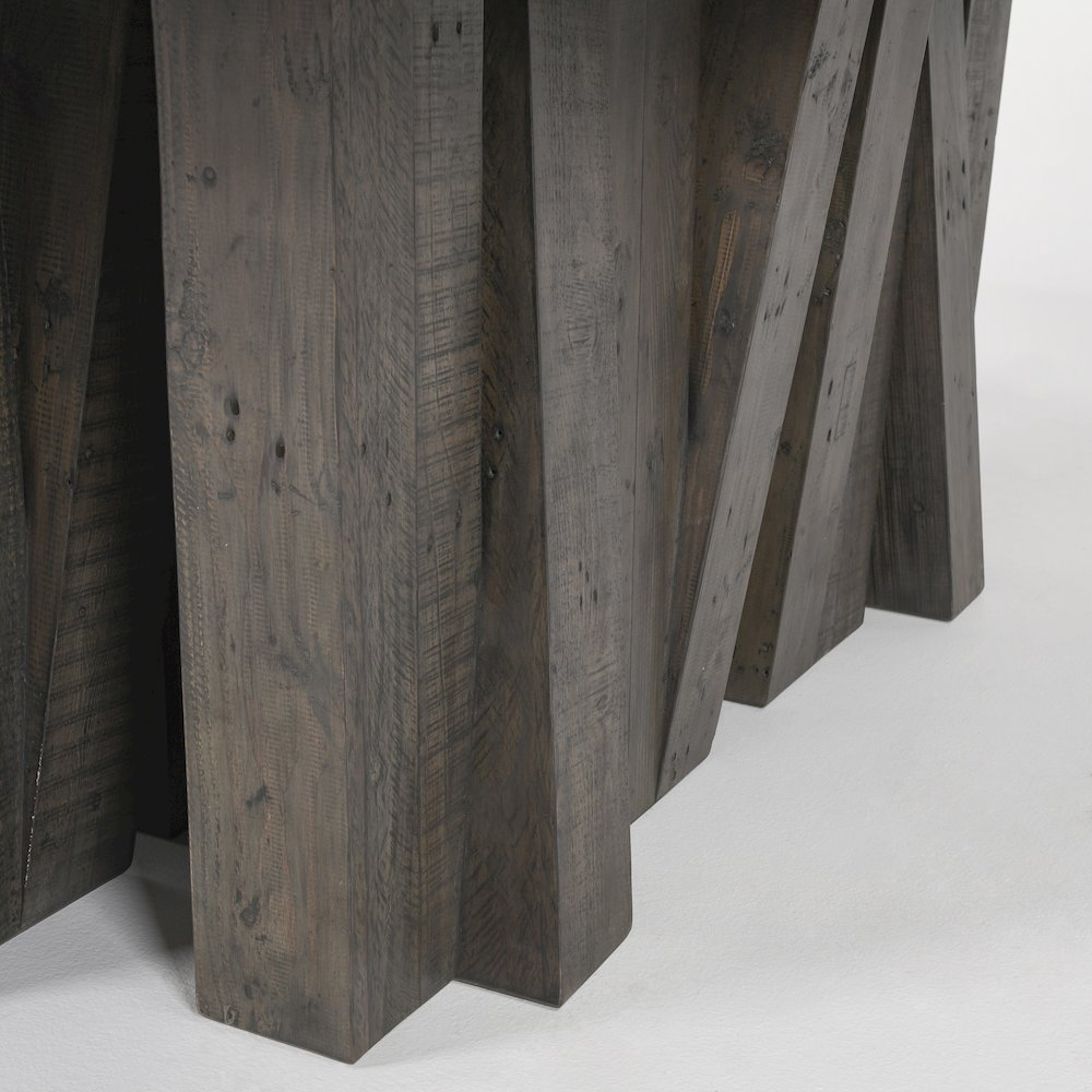 Simone 94" Reclaimed Pine Wood Dining Table in Antique Gray. Picture 5