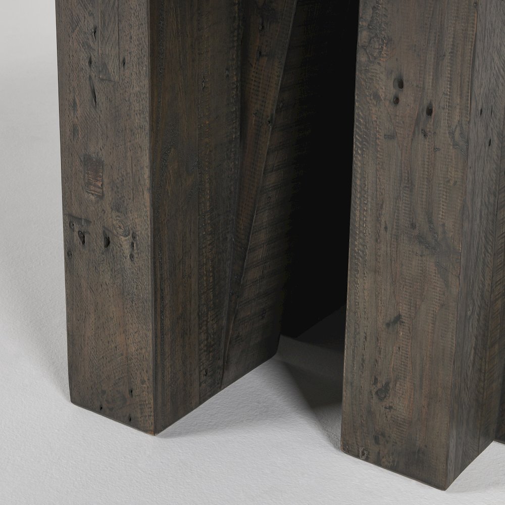 Simone 94" Reclaimed Pine Wood Dining Table in Antique Gray. Picture 6