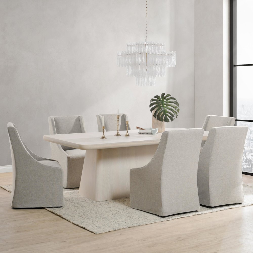 Orlando 95" Dining Table in Whitewash Finish. Picture 8