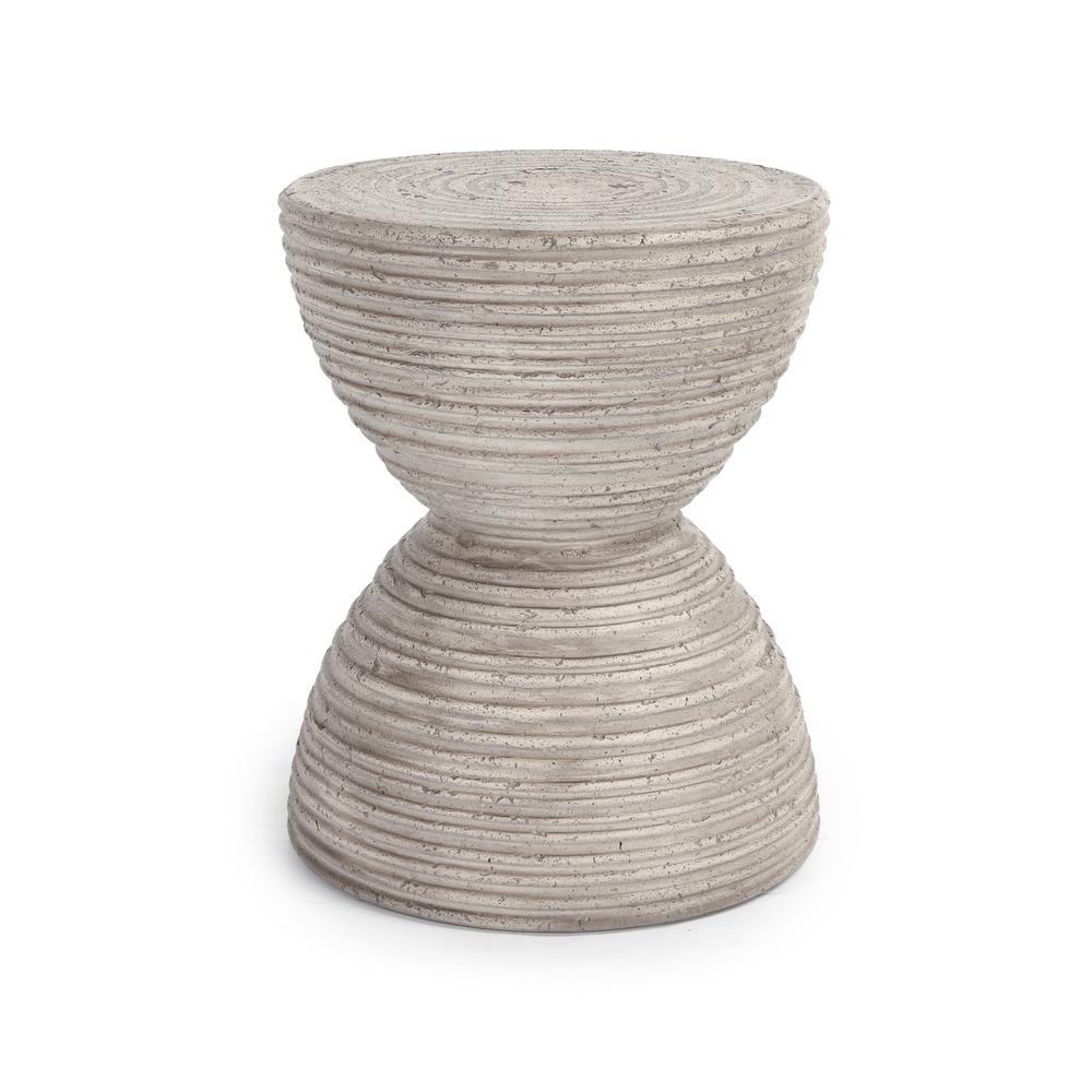 Corey Hourglass Concrete Outdoor Accent Table. Picture 2