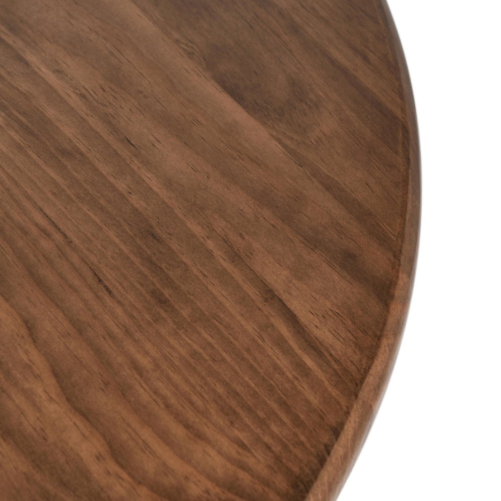 Maxwell 42" Round Pine Wood Dining Table in Brown Finish. Picture 3