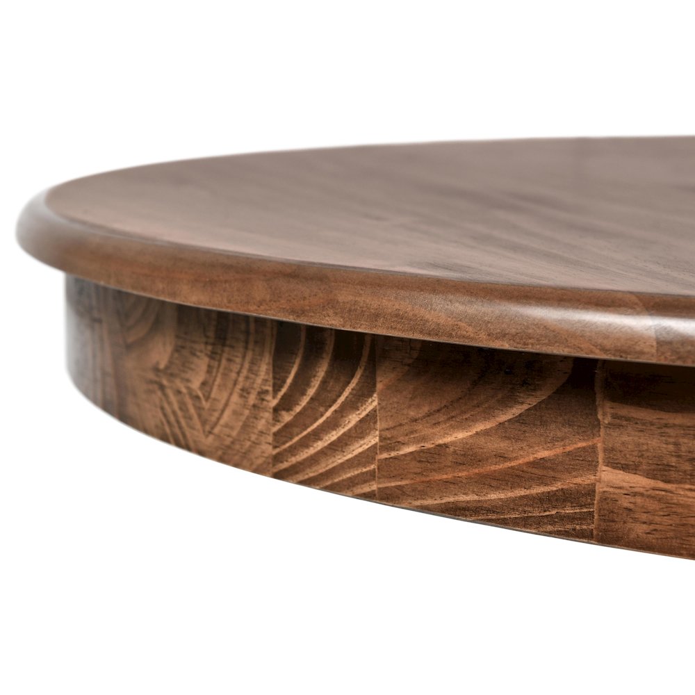 Maxwell 42" Round Pine Wood Dining Table in Brown Finish. Picture 4