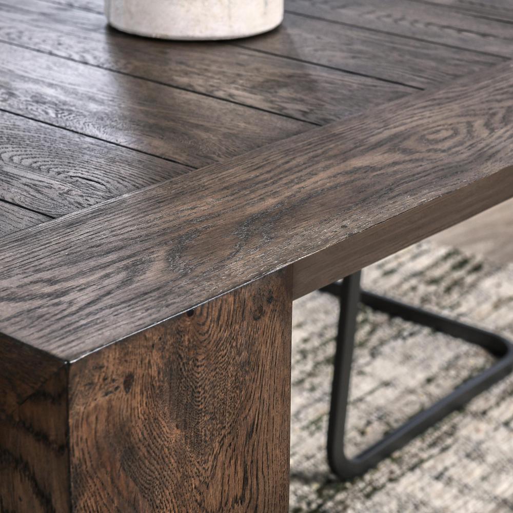 Troy 89" Reclaimed Oak Wood Transitional Dining Table in Brown. Picture 7