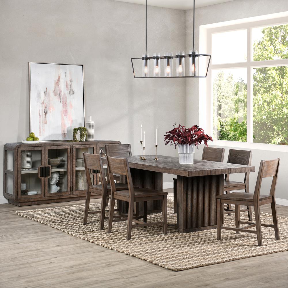 Ollie 82" Dining Table in Brown. Picture 7