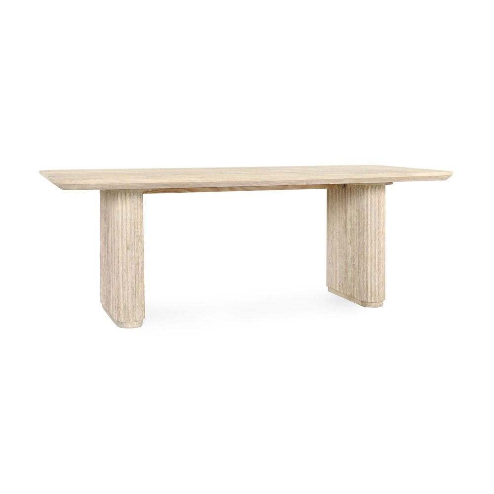 Vander 84" Wood Dining Table in Oak Cream Finish. Picture 1