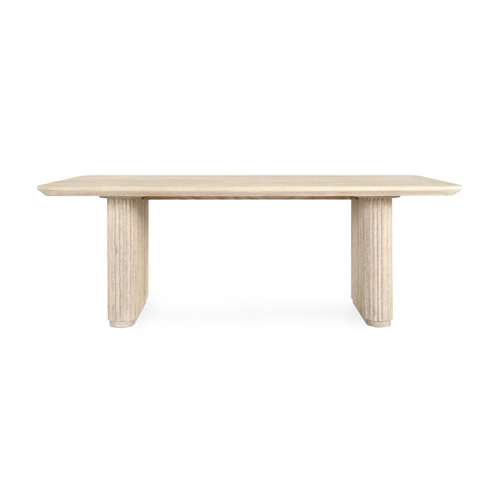 Vander 84" Wood Dining Table in Oak Cream Finish. Picture 2