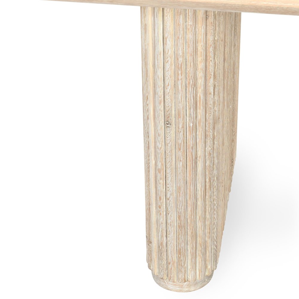 Vander 84" Wood Dining Table in Oak Cream Finish. Picture 4