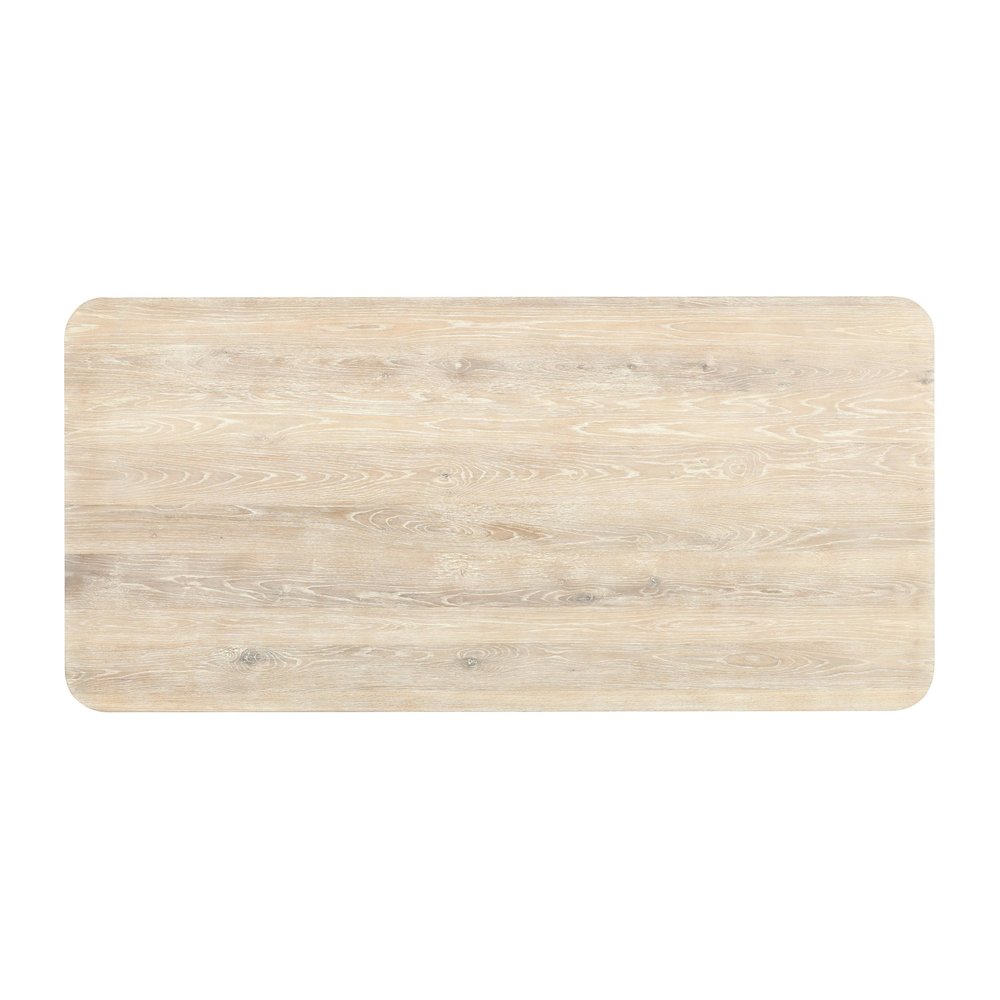 Vander 84" Wood Dining Table in Oak Cream Finish. Picture 5
