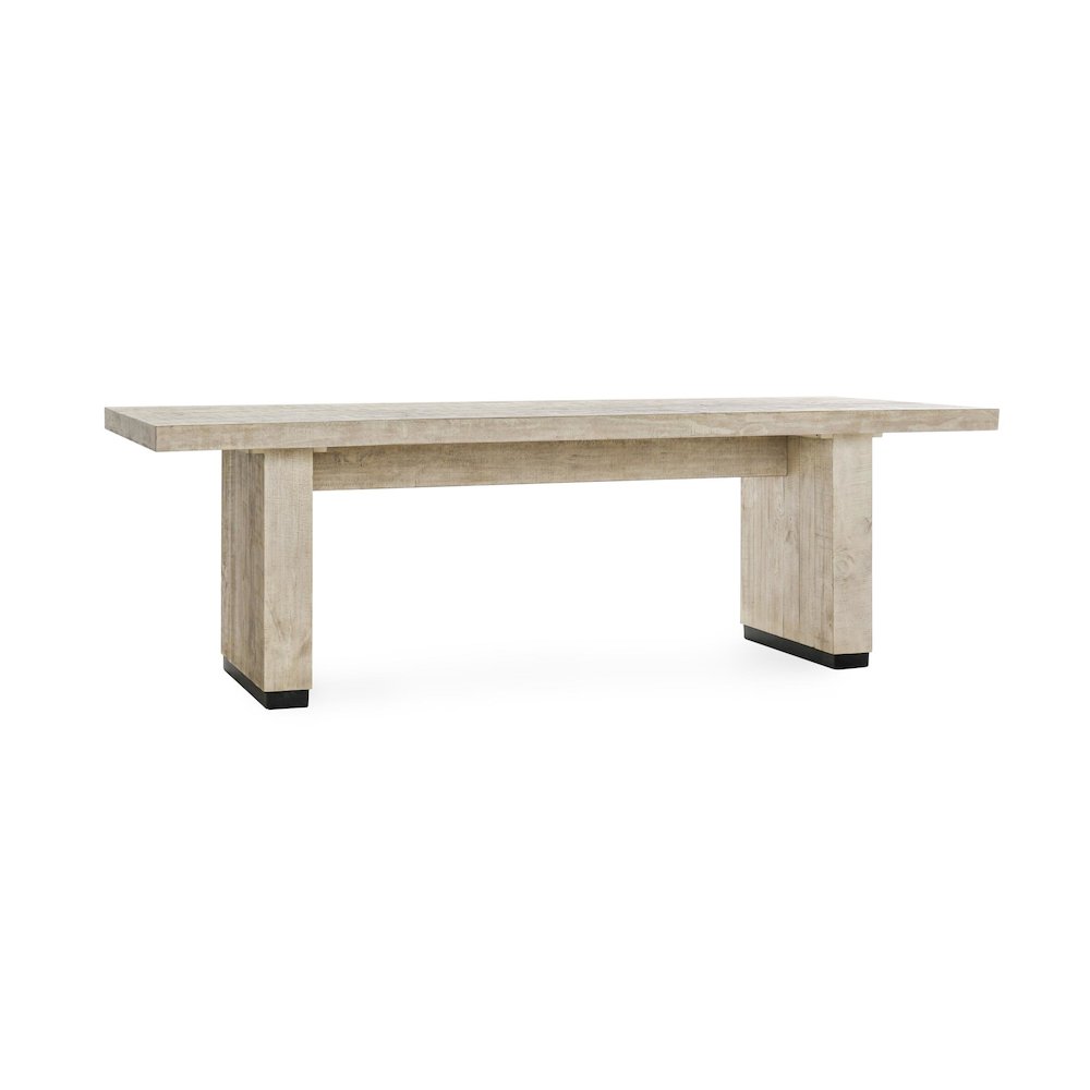 Lynx 94" Reclaimed Pine Wood Dining Table in White. Picture 1