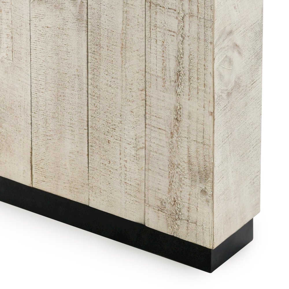 Lynx 94" Reclaimed Pine Wood Dining Table in White. Picture 4