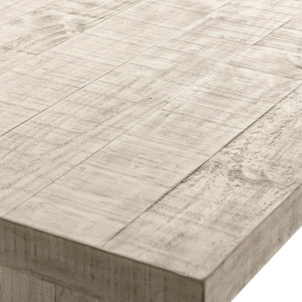 Lynx 94" Reclaimed Pine Wood Dining Table in White. Picture 5