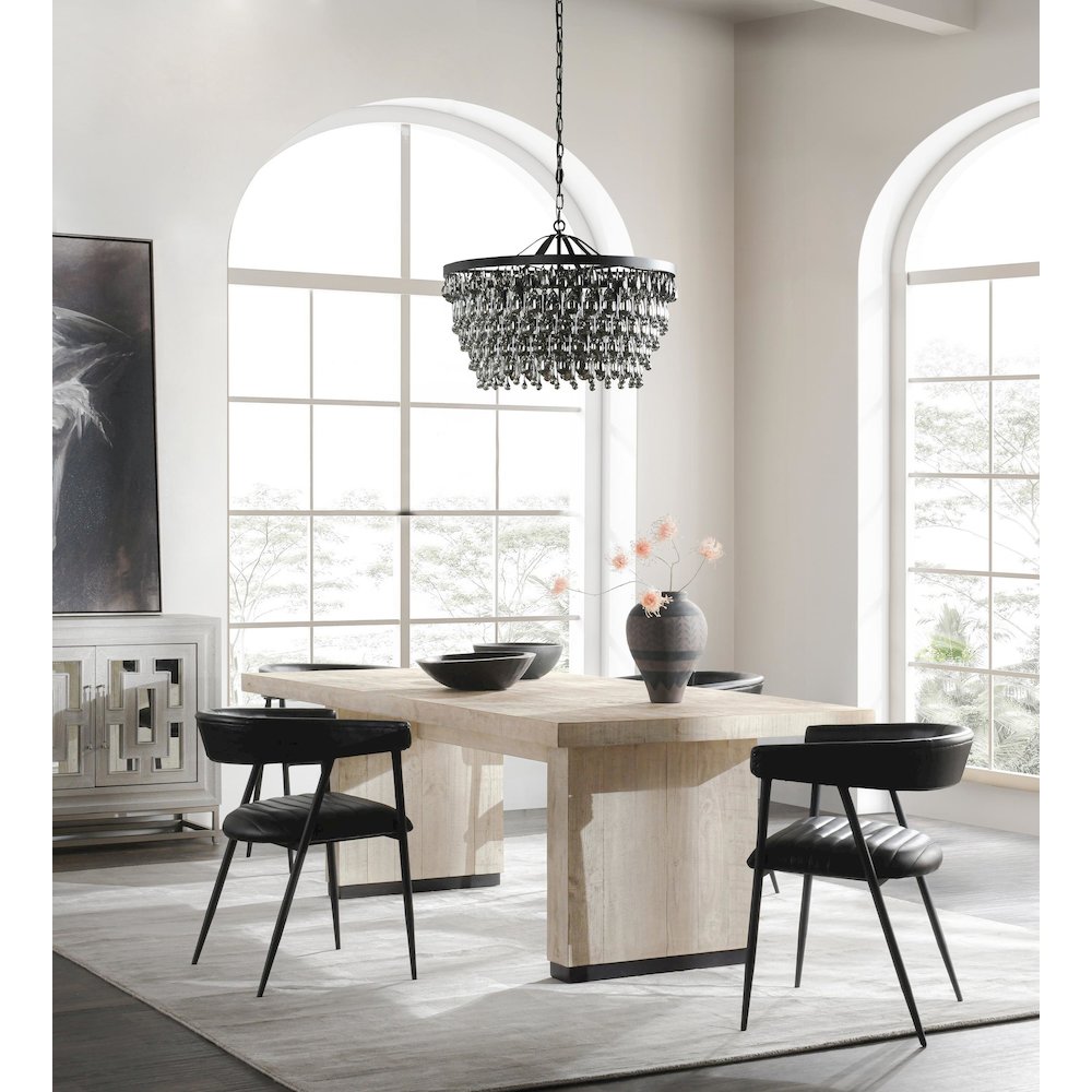 Lynx 94" Reclaimed Pine Wood Dining Table in White. Picture 6