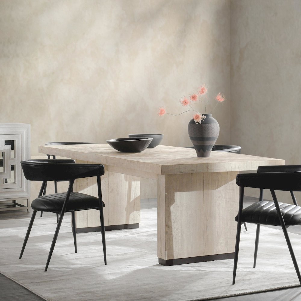 Lynx 94" Reclaimed Pine Wood Dining Table in White. Picture 9