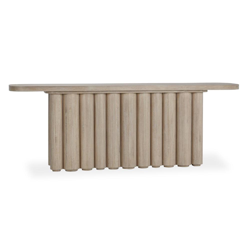 Tiber  Oak Solid Wood Console Table in White Washed. Picture 1