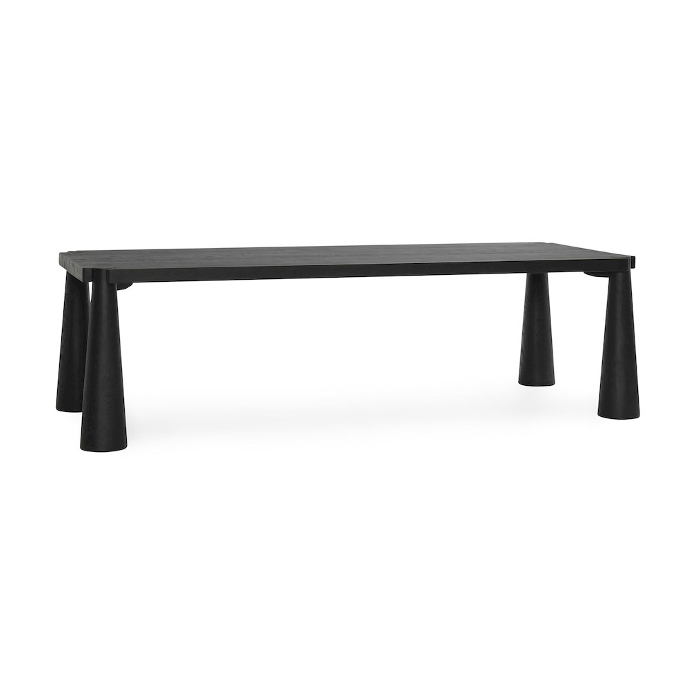Atrop 102" Oak Wood Dining Table in Ink Black. Picture 1