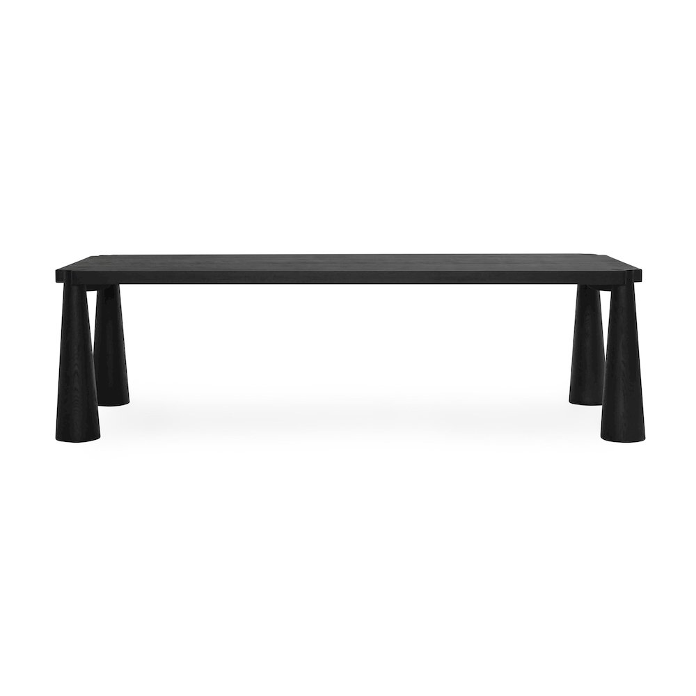 Atrop 102" Oak Wood Dining Table in Ink Black. Picture 2