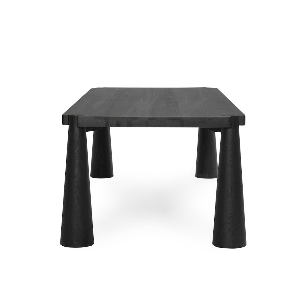 Atrop 102" Oak Wood Dining Table in Ink Black. Picture 3