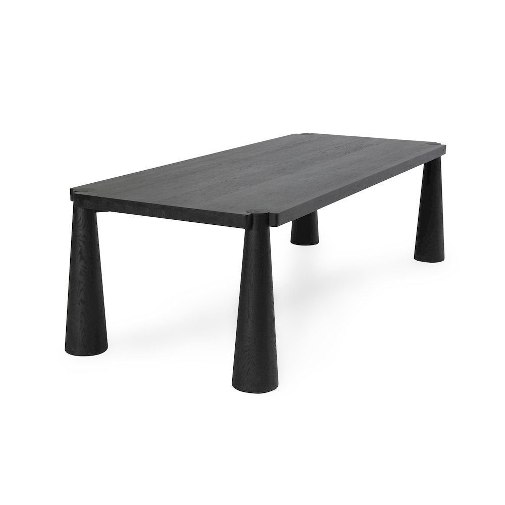 Atrop 102" Oak Wood Dining Table in Ink Black. Picture 4