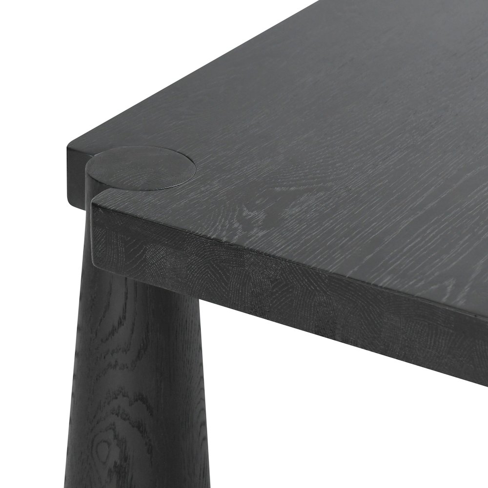 Atrop 102" Oak Wood Dining Table in Ink Black. Picture 6