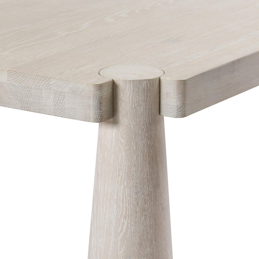 Atrop 102" Oak Wood Dining Table in Milk White. Picture 7