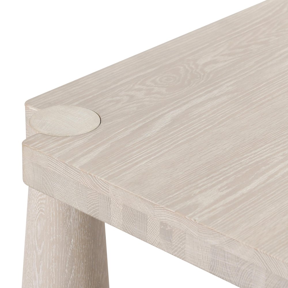 Atrop 102" Oak Wood Dining Table in Milk White. Picture 8