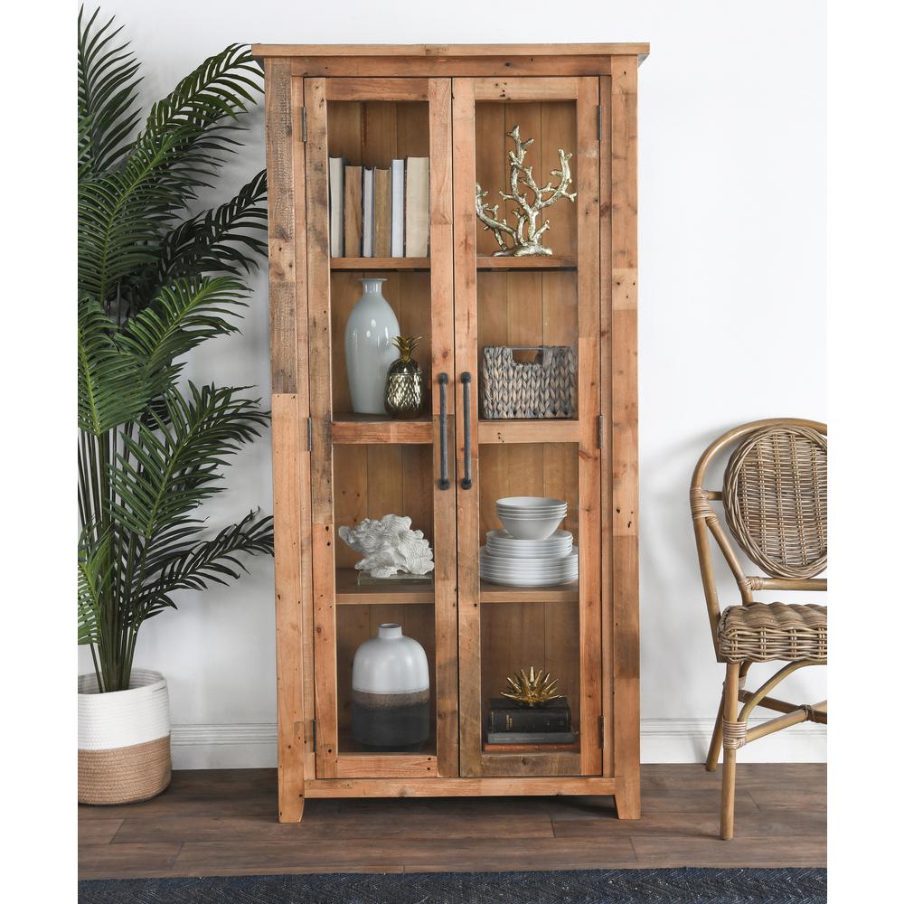 Emma Reclaimed Pine Display Cabinet. Picture 2