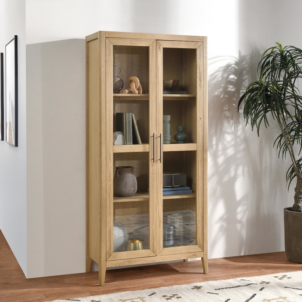 Beechgrove Curio Cabinet in Natural Brown. Picture 8