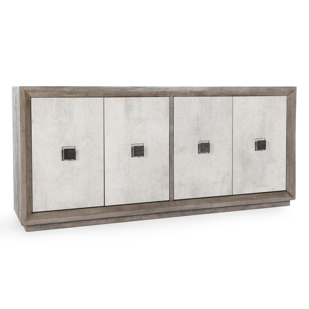 Denver 80" Transitional Distressed Gray Sideboard Buffet. Picture 1
