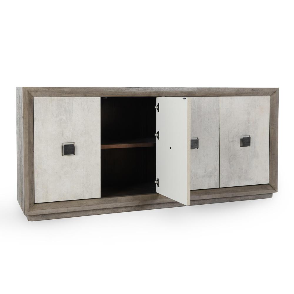 Denver 80" Transitional Distressed Gray Sideboard Buffet. Picture 4