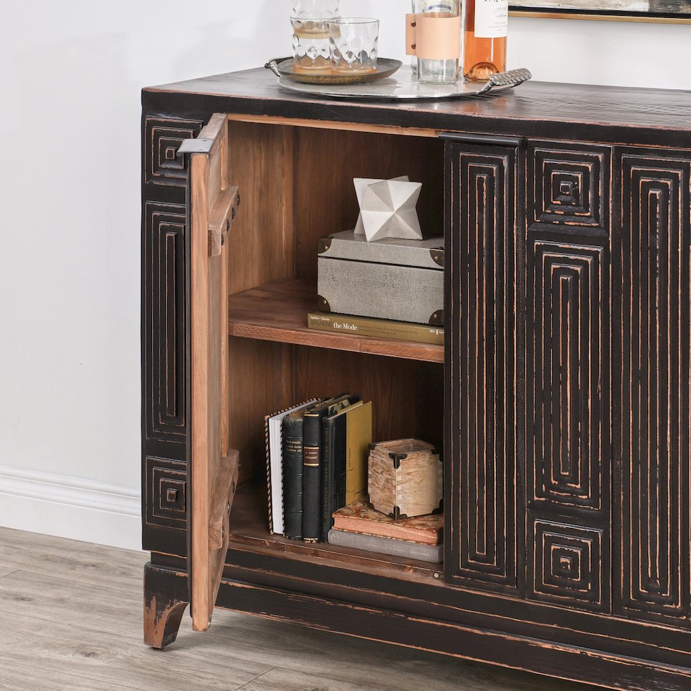 Iza Reclaimed Pine Wood Sideboard Buffet. Picture 3