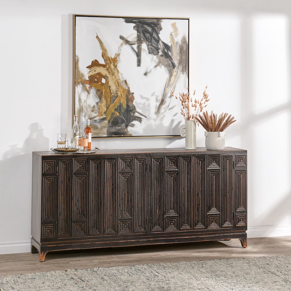 Iza Reclaimed Pine Wood Sideboard Buffet. Picture 13