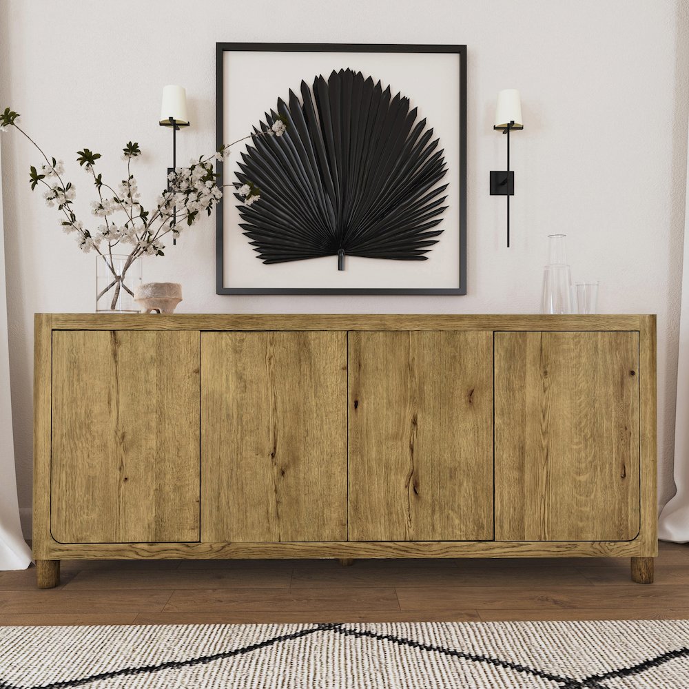 Orlando 4-Door Sideboard Light Brown. Picture 8