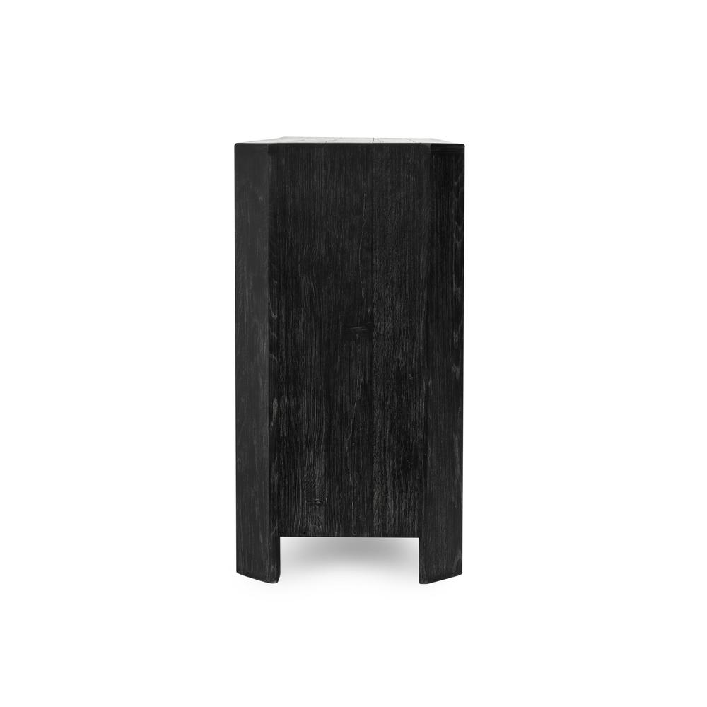 Macarthur 84" Reclaimed Oak Wood 4-Door Sideboard Buffet in Black. Picture 4
