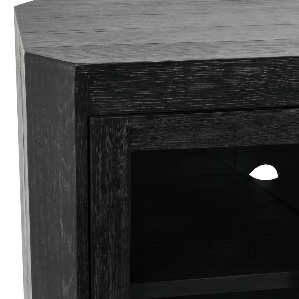 Macarthur 84" Reclaimed Oak Wood 4-Door Sideboard Buffet in Black. Picture 7
