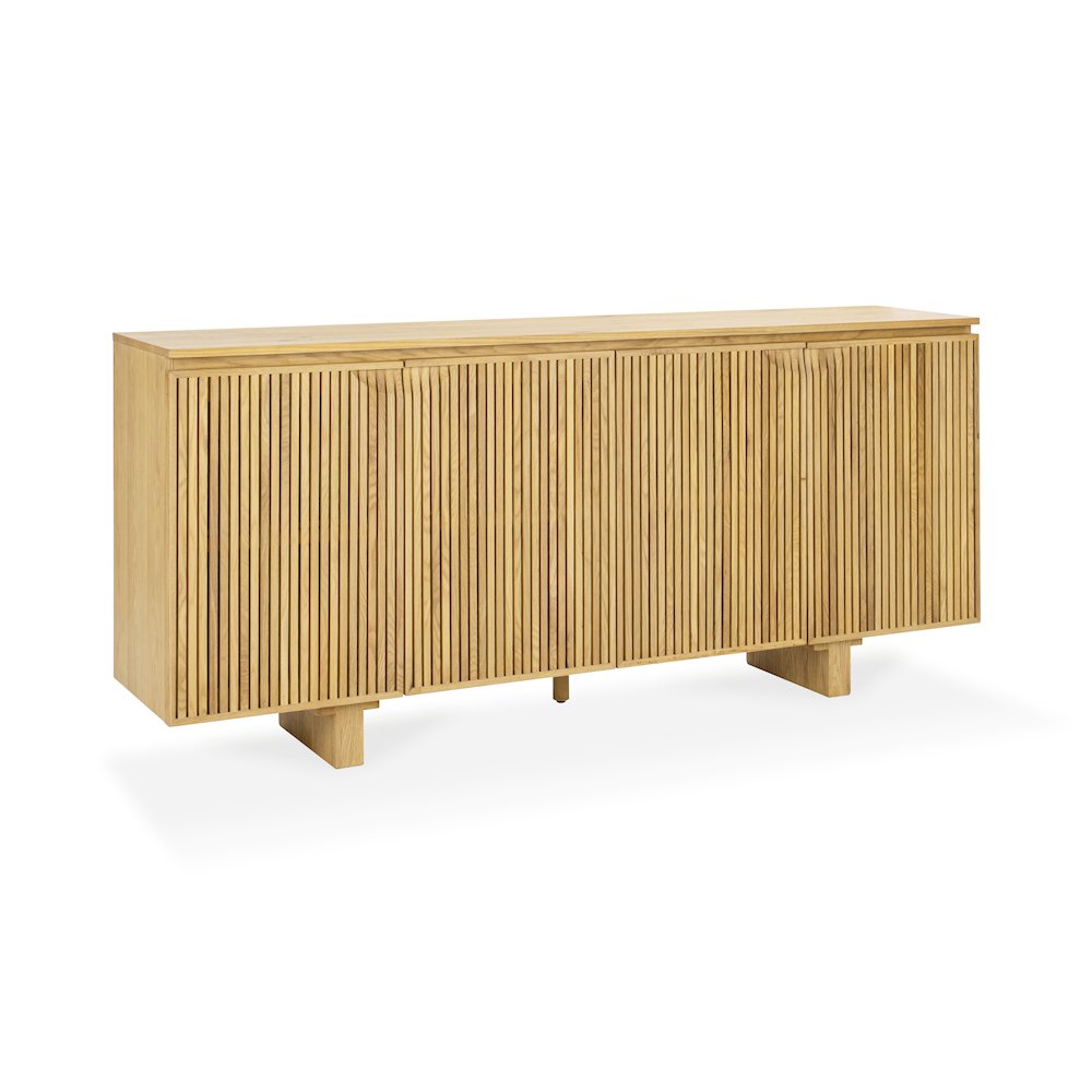 Roya Oak Wood 4-Door Sideboard Buffet. Picture 1