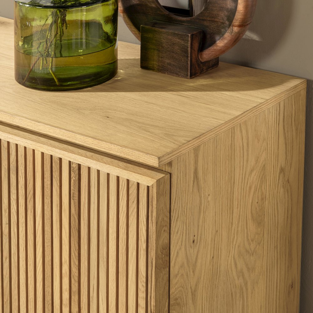 Roya Oak Wood 4-Door Sideboard Buffet. Picture 3