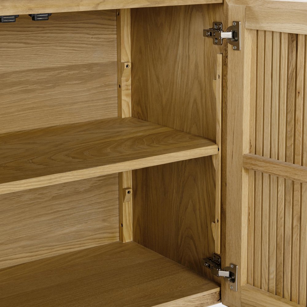 Roya Oak Wood 4-Door Sideboard Buffet. Picture 9
