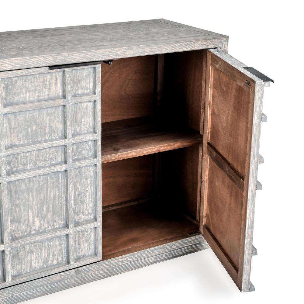 Chandler 86"  Reclaimed Pine Wood Antique Blue Sideboard. Picture 7