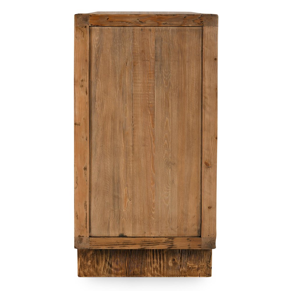 Bast 4-Door Reclaimed Pine Wood Buffet Sideboard in Brown. Picture 7
