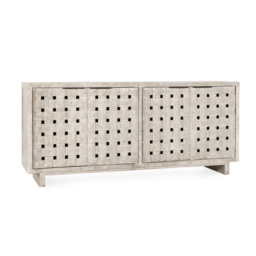 Bast 4-Door Reclaimed Pine Wood Buffet Sideboard in Cream. Picture 1