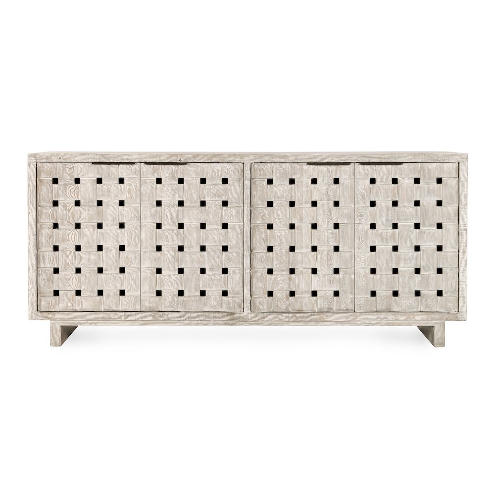 Bast 4-Door Reclaimed Pine Wood Buffet Sideboard in Cream. Picture 2