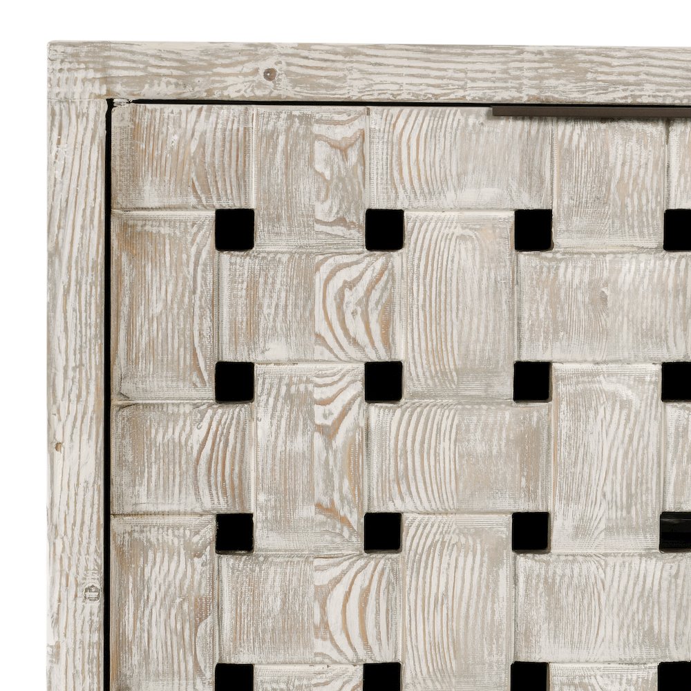 Bast 4-Door Reclaimed Pine Wood Buffet Sideboard in Cream. Picture 8