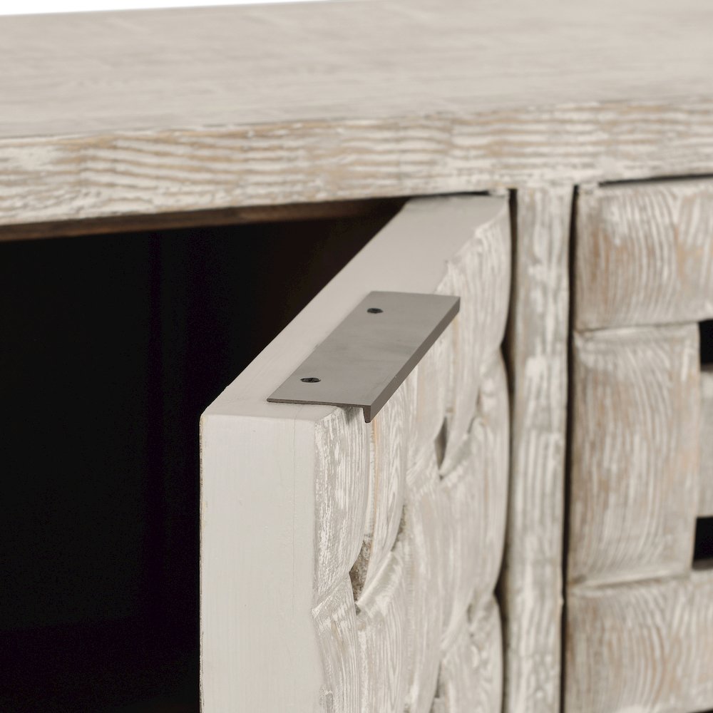Bast 4-Door Reclaimed Pine Wood Buffet Sideboard in Cream. Picture 9