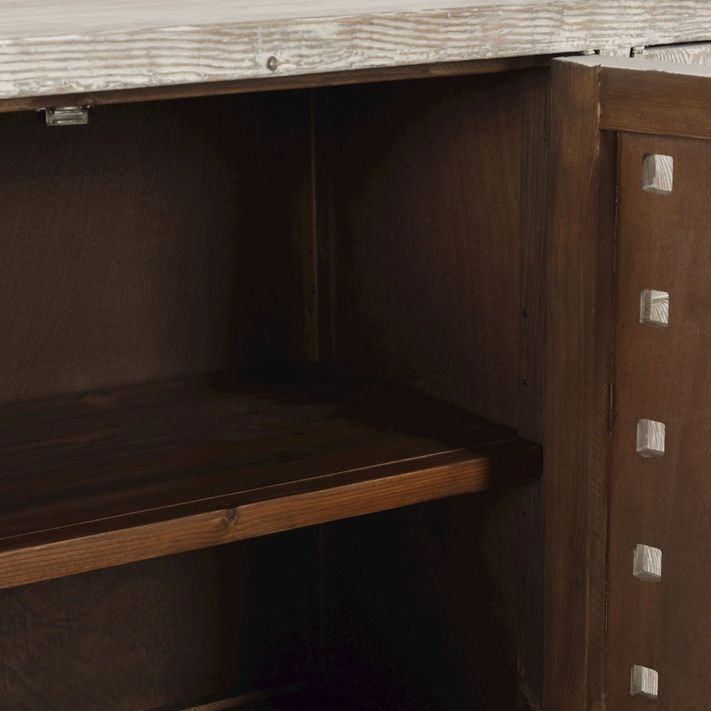 Bast 4-Door Reclaimed Pine Wood Buffet Sideboard in Cream. Picture 10